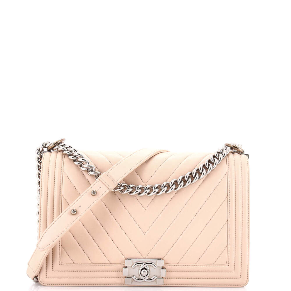 Chanel New Medium Boy Flap Bag Chevron Calfskin